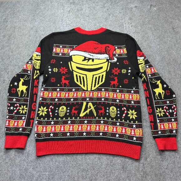 LA Knight WWE Sweater Men XL Black Red Christmas Long Sleeve Graphic "YEAH" Crew - Picture 7 of 13